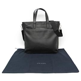 Prada-Prada Men's Leather Handbag in Black-Black