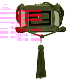 Fendi-Fendi Red Mini FF PVC Satin Tassel Crossbody-Red