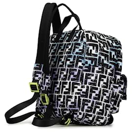 Fendi-Fendi Blue Joshua Vides Small Nylon Baguette Backpack-Blue