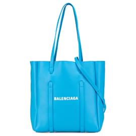 Balenciaga-Balenciaga Blue Leather Everyday XS Satchel-Blue,Light blue