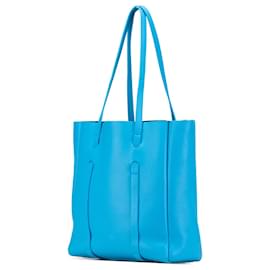Balenciaga-Balenciaga Blue Leather Everyday XS Satchel-Blue,Light blue