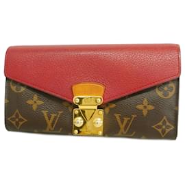 Louis Vuitton-Louis Vuitton Long Wallet Monogram Portefeuille Pallas-Brown,Fuschia