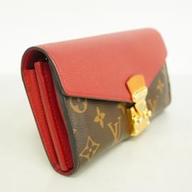Louis Vuitton-Louis Vuitton Long Wallet Monogram Portefeuille Pallas-Brown,Fuschia