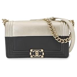 Chanel-Chanel Boy Chanel Chain Shoulder Bag-Black,Golden