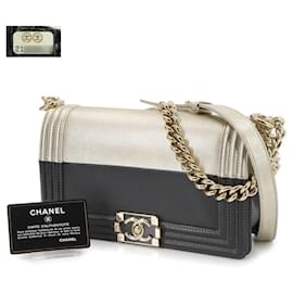 Chanel-Chanel Boy Chanel Chain Shoulder Bag-Black,Golden