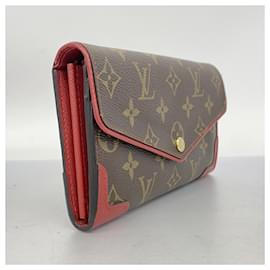 Louis Vuitton-Louis Vuitton Long Wallet Monogram Portefeuille Sarah Retiro-Brown,Fuschia