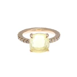 Pomellato-Pomellato Nude Ring in Pink Gold with Lemon Quartz and Diamonds-Golden