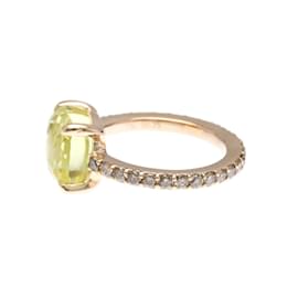 Pomellato-Pomellato Nude Ring in Pink Gold with Lemon Quartz and Diamonds-Golden