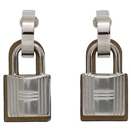 Hermès Hermes O'Kelly Ohrringe Braun Silber