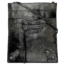 Balenciaga-Balenciaga Metallic Silver Shoulder Bag-Silvery