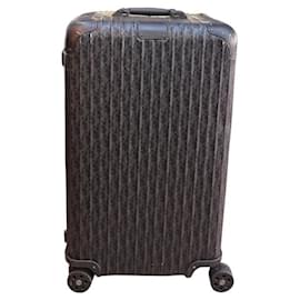 Christian Dior-RIMOWA X CHRISTIAN DIOR TRUNK OBLIGUE MONOGRAM ALUMINUM SUITCASE-Black