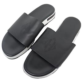 Hermès-HERMES SHOES SANDALS REFLEX H181354ZH MULES 46 IN LEATHER-Black