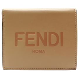 Fendi-NEW FENDI ROMA 8M0468 CAMEL LEATHER CARD HOLDER WITH BOX-Camel