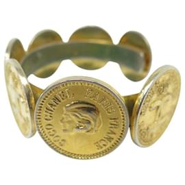 Chanel-VINTAGE BRACELET CHANEL MANCHETTE DE CASTELLANE 1984 COIN PIECES CUFF-Golden