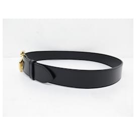 Gucci-CINTURÃO GUCCI NOVO FIVELA GG MARMONT 406831 COURO PRETO 90-Preto