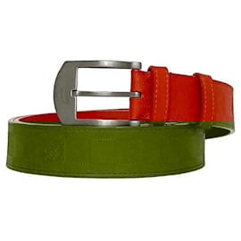 Louis Vuitton-Louis Vuitton Orange Leather Belt-Orange