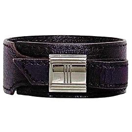 Hermès Pulseira Hermes Artemis em couro roxo Roxo