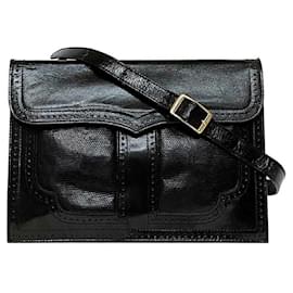 Yves Saint Laurent-Yves Saint Laurent Black Leather 2-Way Bag-Black