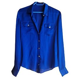 Camicia Balmain in seta blu elettrico Blu