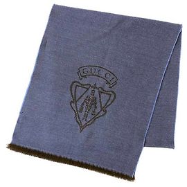 Xale de lã Gucci em marrom e azul marinho Marrom Azul marinho