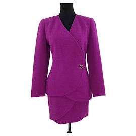 Blazer e saia Gianni Versace vintage dos anos oitenta Roxo Roxo escuro
