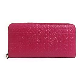 Loewe Round Long Wallet in Deep Pink Pink