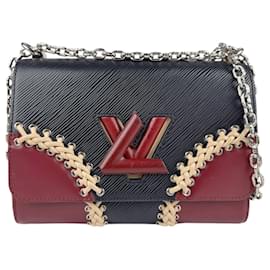 Louis Vuitton-Louis Vuitton Epi Twist MM Shoulder Bag-Beige,Dark red,Navy blue