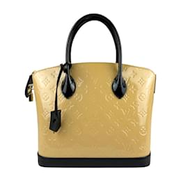 Louis Vuitton-Louis Vuitton Monogram Vernis Lockit PM Handbag-Black,Beige