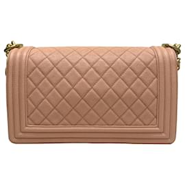 Chanel-Chanel Boy Chanel Matelasse Chain Shoulder Bag-Pink,Golden
