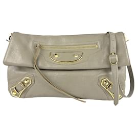 Balenciaga-Balenciaga Shoulder Bag in Gray and Khaki-Brown,Khaki