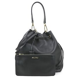 Miu Miu Black Leather Handbag Black