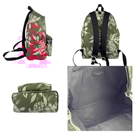 Saint Laurent-Saint Laurent Nylon Canvas and Leather Backpack-Black,Red