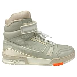 Louis Vuitton-Louis Vuitton 26 LV Trainer High-top Sneakers-Brown,Cream