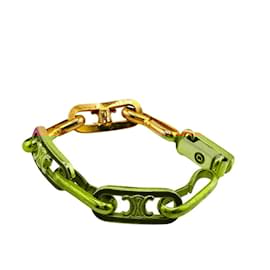 Céline-Celine Turnlock Triomphe Charm Bracelet-Red,Golden