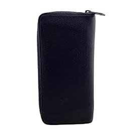 Louis Vuitton-Louis Vuitton Black Leather Long Wallet-Black