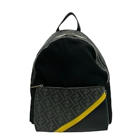 Fendi-Fendi Zucca Backpack-Black,Yellow