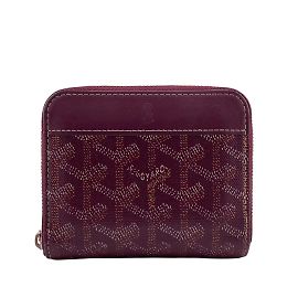 Goyard Matignon PM Round Coin Case Wallet in Wine Red Dark red