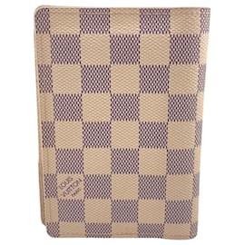 Louis Vuitton-Louis Vuitton N60032 Couverture Passport Damier Azur Notebook Cover-White