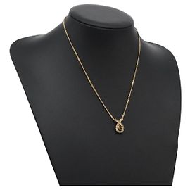 Collier Christian Dior métal or Auth am7828 Doré