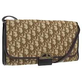 Christian Dior-Christian Dior Trotter Canvas Shoulder Bag Beige Auth 98265-Beige