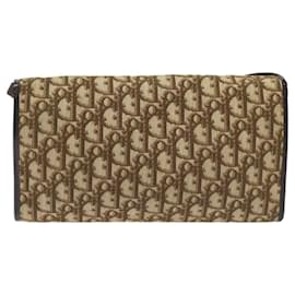 Christian Dior-Christian Dior Trotter Canvas Shoulder Bag Beige Auth 98265-Beige