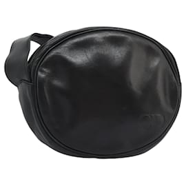 Christian Dior-Christian Dior Shoulder Bag Leather Black Gold Auth mr1019-Black,Golden