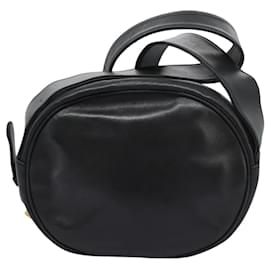 Christian Dior-Christian Dior Shoulder Bag Leather Black Gold Auth mr1019-Black,Golden