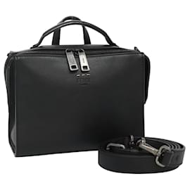 Fendi-FENDI Hand Bag Leather 2way Black Auth PP274-Black