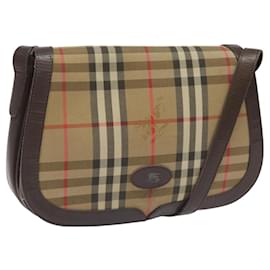 Autre Marque-Burberrys Nova Check Shoulder Bag Canvas Beige Gold Auth 114798-Beige,Golden