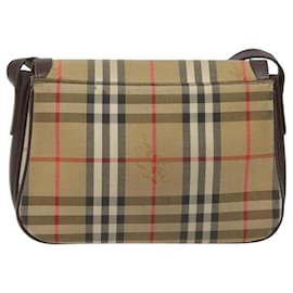 Autre Marque-Burberrys Nova Check Shoulder Bag Canvas Beige Gold Auth 114798-Beige,Golden