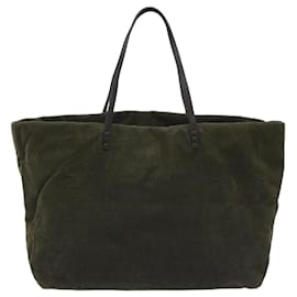 Fendi-FENDI Tote Bag Corduroy Khaki Auth fm4319-Khaki