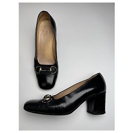 Vintage Gucci Lackleder-Pumps 37C schwarz Schwarz