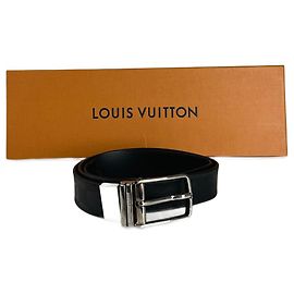 cinto de couro Damier Monogram vintage Louis Vuitton preto Preto