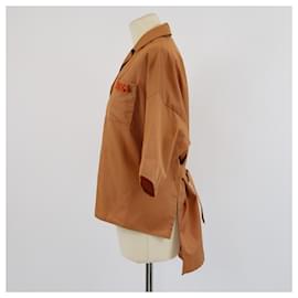 Hermès-HERMES Tops T.FR 38 Cotton-Brown